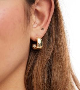 Pieces Pieces chunky hoops in gold
