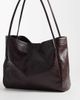 Pieces Pieces crinkle patent faux leather bag in chocolate brown - 4