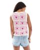 Pieces Pieces crochet knit tank top in pink - 3