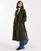 Pieces Pieces double breasted wool coat in dark khaki-Green - 1