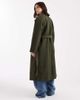 Pieces Pieces double breasted wool coat in dark khaki-Green - 3