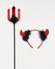 Pieces Pieces Exclusive Halloween 2-pack sequin devil headband and pitch fork in red - 1