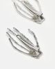 Pieces Pieces Exclusive Halloween 2-pack skeleton hand hair clips in silver - 4