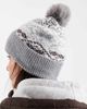Pieces Pieces fairisle pom hat in light gray - 3