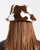 Pieces Pieces faux fur bucket hat in white cow print - 2