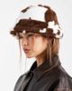 Pieces Pieces faux fur bucket hat in white cow print - 3
