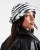 Pieces Pieces faux fur bucket hat in zebra print-Multi - 3