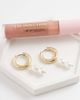 Pieces PIECES faux pearl drop hoop earrings in gold tone - 2