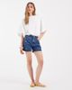 Pieces PIECES floral embroidered denim shorts in medium blue - 2