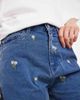 Pieces PIECES floral embroidered denim shorts in medium blue - 3