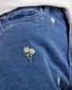 Pieces PIECES floral embroidered denim shorts in medium blue - 4