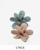 Pieces Pieces flower 2-pack hair claw clip in neutral and sage-Multi - 1