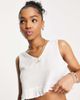 Pieces Pieces frill hem crop top in white - part of a set - 1