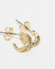 Pieces Pieces gem stud and mini hoop 2-pack earrings in gold - 2