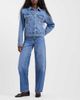 Pieces Pieces Grace barrel leg jeans in medium blue - 1
