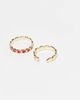Pieces PIECES heart detail 2 pack rings in gold and red - 3