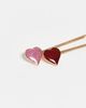 Pieces Pieces heart detailing slide hair clips in gold tone, pink and red-Multi - 3