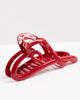 Pieces Pieces heart shape hair claw in dark red - 2