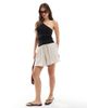 Pieces PIECES high rise floaty shorts in warm gray - 1