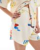 Pieces Pieces high waist shorts in summer vacation print - part of a set-Yellow - 3