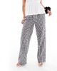 Pieces Pieces high waist wide leg pants in black gingham print - 1