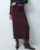Pieces Pieces high waisted knitted maxi skirt set in burgundy-RED - 2