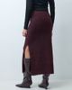 Pieces Pieces high waisted knitted maxi skirt set in burgundy-RED - 4