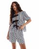 Pieces Pieces high waisted shorts in navy and white stripes - part of a set - 1