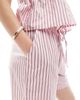 Pieces Pieces high waisted shorts in pink and white stripes - part of a set-Multi - 4