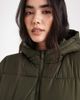 Pieces Pieces hooded longline padded coat in deep khaki-Green - 3