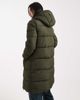 Pieces Pieces hooded longline padded coat in deep khaki-Green - 4