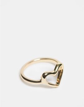 Pieces Pieces irregular heart ring in gold tone