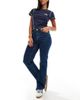 Pieces Pieces Kelly mid rise straight leg jeans in dark blue denim - 1