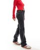 Pieces Pieces Kelly mid waisted straight leg jeans in dark gray wash - 1