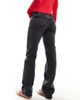 Pieces Pieces Kelly mid waisted straight leg jeans in dark gray wash - 3