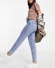 Pieces Pieces Kesia high waisted Mom jeans in bleach wash-Blue - 3