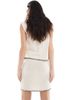 Pieces Pieces knit skirt with contrast stitch in sandshell - part of a set-White - 3