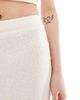 Pieces Pieces knit skirt with contrast stitch in sandshell - part of a set-White - 4