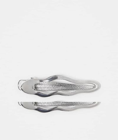 Pieces Pieces large wavy 2 pack hair clips in silver