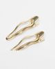 Pieces Pieces large wavy 2 pack hairclips in gold tone - 1