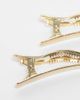 Pieces Pieces large wavy 2 pack hairclips in gold tone - 3