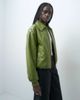 Pieces Pieces leather-look padded bomber jacket in moss green - 1