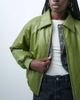 Pieces Pieces leather-look padded bomber jacket in moss green - 2
