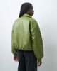 Pieces Pieces leather-look padded bomber jacket in moss green - 4