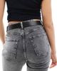Pieces Pieces leather belt with round buckle in black - 3