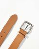 Pieces Pieces leather belt with square buckle in cognac-Brown - 2