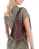 Pieces PIECES leather look bucket bag in brown - 2