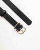 Pieces Pieces leather look chunky gold buckle belt in black - 2