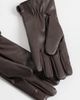 Pieces Pieces leather look gloves in chocolate brown - 2