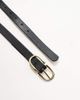 Pieces Pieces leather look gold double buckle belt in black - 2